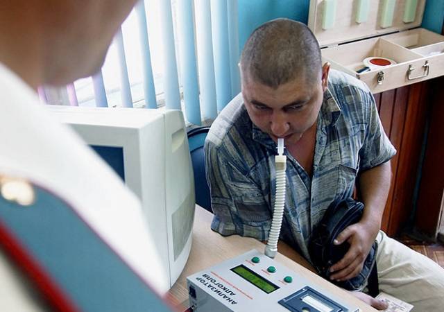 Проверка водителей на содержание алкоголя в крови
